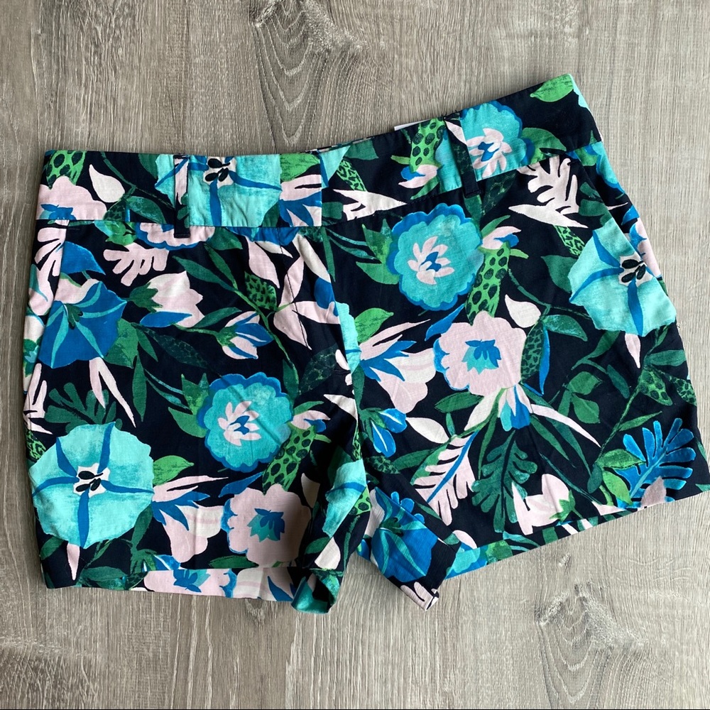 NWT LOFT The Riviera Short Blue Aqua Pink Floral 4 - Picture 1 of 7
